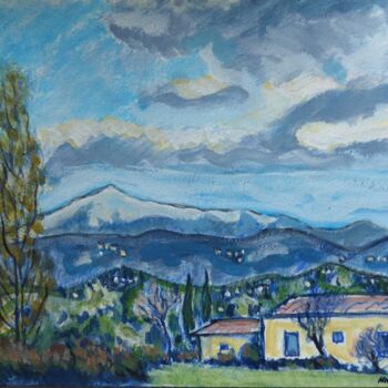 Painting titled "Paysage de Provence…" by Nicolas Cavuoto, Original Artwork, Oil