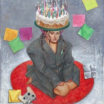 Peinture intitulée "Deadlines are burni…" par Anita Turadzanova, Œuvre d'art originale, Huile