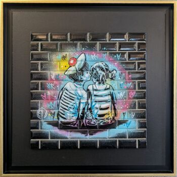 Painting titled "Mon petit marin" by Sufyr, Original Artwork, Acrylic Mounted on Wood Stretcher frame