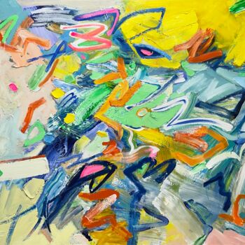 Painting titled "Wandering emotions" by Tung Duc Pham, Original Artwork, Acrylic Mounted on Wood Stretcher frame