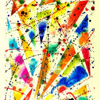 Peinture intitulée "Sans titre 5" par Demos, Œuvre d'art originale, Encre