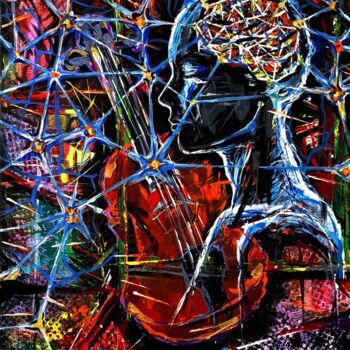 Painting titled "The two universes a…" by Albert Deak, Original Artwork, Acrylic