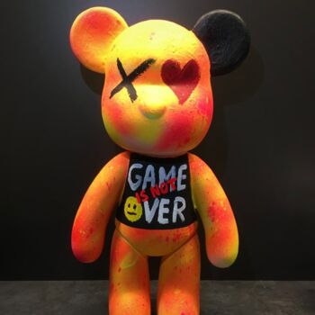 Sculpture titled "Bearbrick 1" by Yury Korolkov, Original Artwork, Acrylic Mounted on Other rigid panel