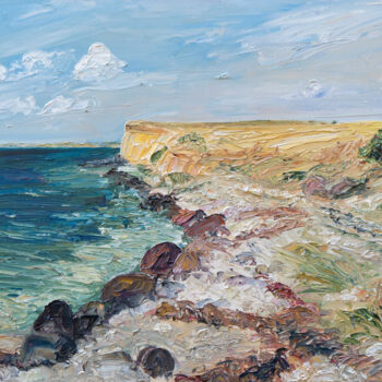 Peinture intitulée "Windiger Tag / Ærø…" par Ute Meyer, Œuvre d'art originale, Huile