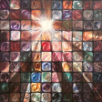Schilderij getiteld "The Light Within" door Ludmila Gorbunova, Origineel Kunstwerk, Olie Gemonteerd op Frame voor houten bra…