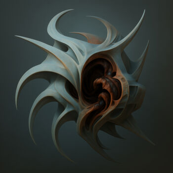 Digital Arts με τίτλο "Turbulent Symmetry" από Alberto Capitani, Αυθεντικά έργα τέχνης, Εικόνα που δημιουργήθηκε με AI