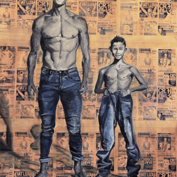 Peinture intitulée "Cr7" par Monica Boldrin, Œuvre d'art originale, Huile Monté sur Châssis en bois