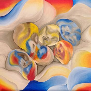 Malerei mit dem Titel "Family Ambience" von Silvia Sas, Original-Kunstwerk, Öl Auf Keilrahmen aus Holz montiert