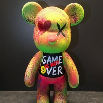 Sculpture titled "Bearbrick 3" by Yury Korolkov, Original Artwork, Acrylic Mounted on Other rigid panel