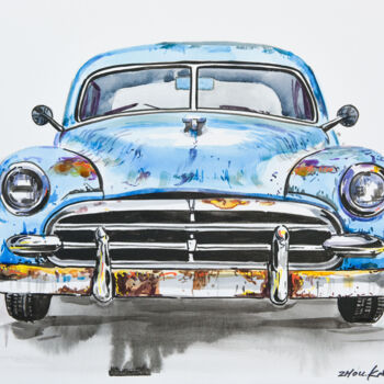 绘画 标题为“old car2” 由Kang Zhou, 原创艺术品, 水彩