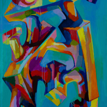 Painting titled "Geometry of Emotions" by Ivan Stoyanov, Original Artwork, Oil