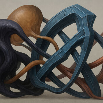 Digitale Kunst getiteld "Topology of Incoher…" door Alberto Capitani, Origineel Kunstwerk, AI gegenereerde afbeelding