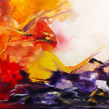 Peinture intitulée "ODYSSÉE / ODYSSEY" par Michele Madeleine Guillot, Œuvre d'art originale, Acrylique Monté sur Châssis en…