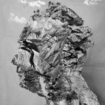 Photographie intitulée "Mountains Man" par Hervé Gergaud, Œuvre d'art originale, Photographie manipulée