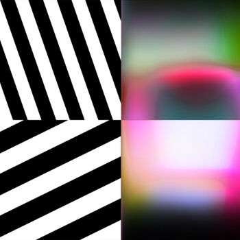 Digital Arts titled "Tehos - Abstrait -…" by Tehos, Original Artwork, Digital Collage Mounted on Aluminium
