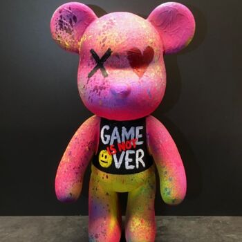 Sculpture titled "Bearbrick 4" by Yury Korolkov, Original Artwork, Acrylic Mounted on Other rigid panel