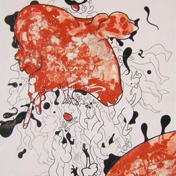 Peinture intitulée "Voler" par Nyko, Œuvre d'art originale