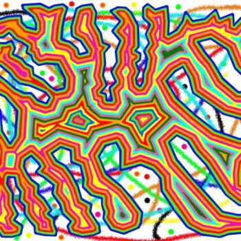 Digitale Kunst mit dem Titel "Jeu coloré - 2" von Pascal Rissac, Original-Kunstwerk, Digitale Malerei