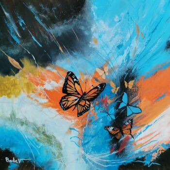 Painting titled "Le papillon" by Ahmad Bader, Original Artwork, Acrylic