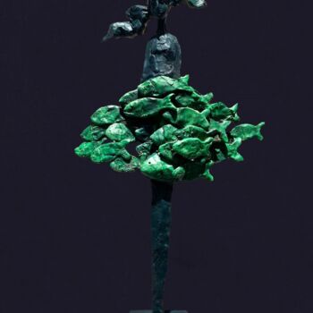 Скульптура под названием "Call of the depths" - Chinara Bakhshiyeva - Gafarova, Подлинное произведение искусства, Бронза