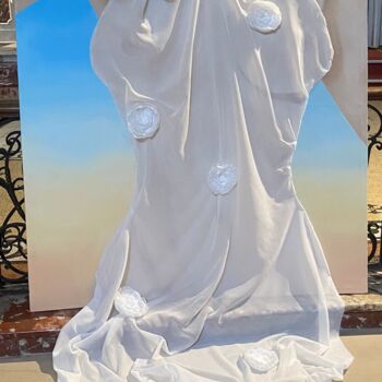 Painting titled "Voile de printemps" by Ilana Igueblalene, Original Artwork, Acrylic Mounted on Wood Stretcher frame