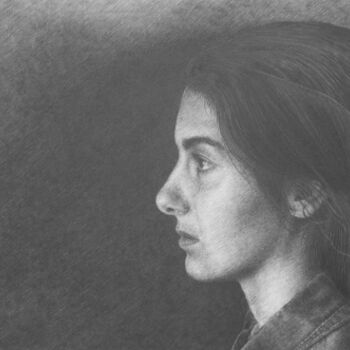 图画 标题为“Maria Grazia 3” 由Nicola De Luca, 原创艺术品, 石墨 安装在其他刚性面板上