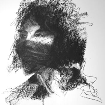 图画 标题为“Human VII” 由Jakob Spohn, 原创艺术品, 木炭