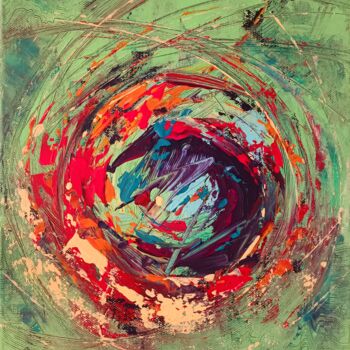 Painting titled "The kaleidoscope of…" by Yulia Larionova, Original Artwork, Acrylic Mounted on Wood Stretcher frame