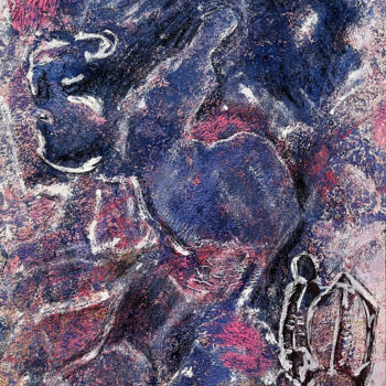 图画 标题为“a555 / Blue abstrac…” 由Leni Smoragdova, 原创艺术品, 水粉