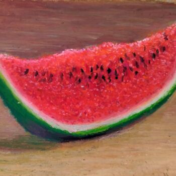 Peinture intitulée "Slice of Watermelon" par Adonis Tukhvatshyn, Œuvre d'art originale, Pastel