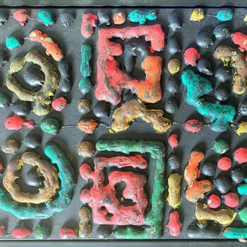 Textile Art titled "Clandestine apotheo…" by Fábio Rotilli, Original Artwork, 3D Modeling Mounted on Wood Stretcher frame