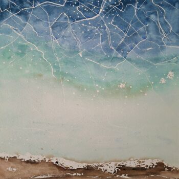 Painting titled "Singing Lake" by Andrea Bajusz-Ruppert, Original Artwork, Watercolor