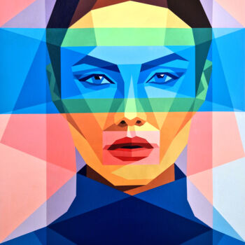 Painting titled "Interface" by Adriangt, Original Artwork, Acrylic