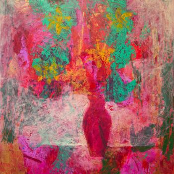 Painting titled "Where the Flowers B…" by So Zo, Original Artwork, Acrylic Mounted on Wood Stretcher frame