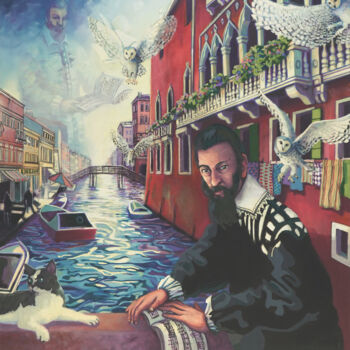 Peinture intitulée "Monteverdi in Vened…" par Beate Blankenhorn, Œuvre d'art originale, Tempera Monté sur Châssis en bois