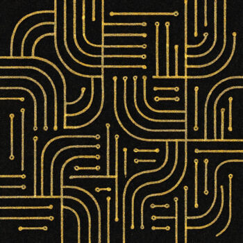 Digital Arts titled "Digital Goldflow" by Lidija Nidorfer, Original Artwork, 2D Digital Work