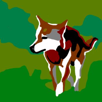 Arts numériques intitulée "As-tu vues ce Loup?" par Stephane Pruvot, Œuvre d'art originale, Peinture numérique