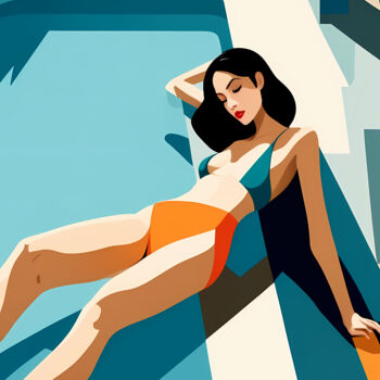 Εκτυπώσεις & Χαρακτικά με τίτλο "Summer Splash #40" από Liza Landberg, Αυθεντικά έργα τέχνης, Ψηφιακή ζωγραφική