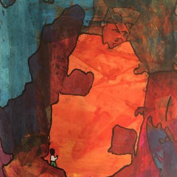 Peinture intitulée "Disillusion montagn…" par Aristide Ngotta, Œuvre d'art originale, Acrylique