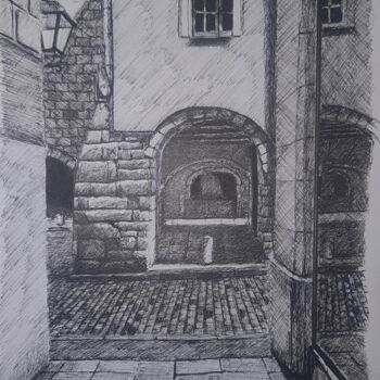 Dibujo titulada "Sketcher Girona 5" por Ipiña, Obra de arte original, Rotulador