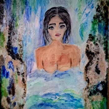 Painting titled "Blue Lagoon" by Alexandra Roberts, Original Artwork, Acrylic