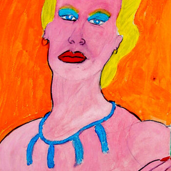 "La femme au bijoux" başlıklı Tablo José Espiguinha tarafından, Orijinal sanat, Guaş boya