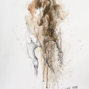 Peinture intitulée "Nu Equin 165t" par Benedicte Gele, Œuvre d'art originale, Acrylique