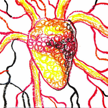 Schilderij getiteld "CORAÇÃO CLANDESTINO" door Matheus Fernando Gomes De Azevedo (Mathenovê), Origineel Kunstwerk, Krijt Gem…