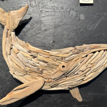 Sculpture intitulée "Le baleineau" par Gary Detcheverry, Œuvre d'art originale, Bois