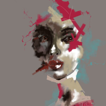 Painting titled "Glitch Beauty" by Creative Hand Design Szilvia Horváth, Original Artwork, Digital Painting