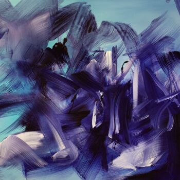 Painting titled "Echoes In Blue" by Paresh Nrshinga F R S A, Original Artwork, Acrylic Mounted on Wood Stretcher frame