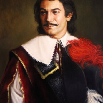 Painting titled "The Brave Gascon -…" by Valeriy Bulat, Original Artwork, Oil Mounted on Wood Stretcher frame