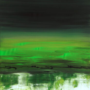 Painting titled "Emerald harmony" by Paresh Nrshinga F R S A, Original Artwork, Acrylic Mounted on Wood Stretcher frame