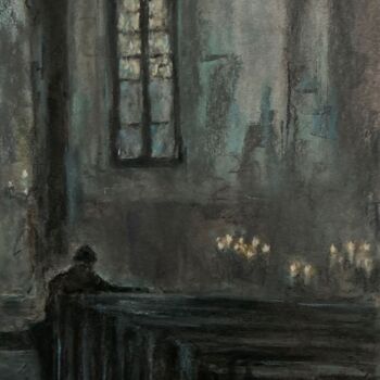 Dibujo titulada "A prayer or two." por Victoria General, Obra de arte original, Pastel
